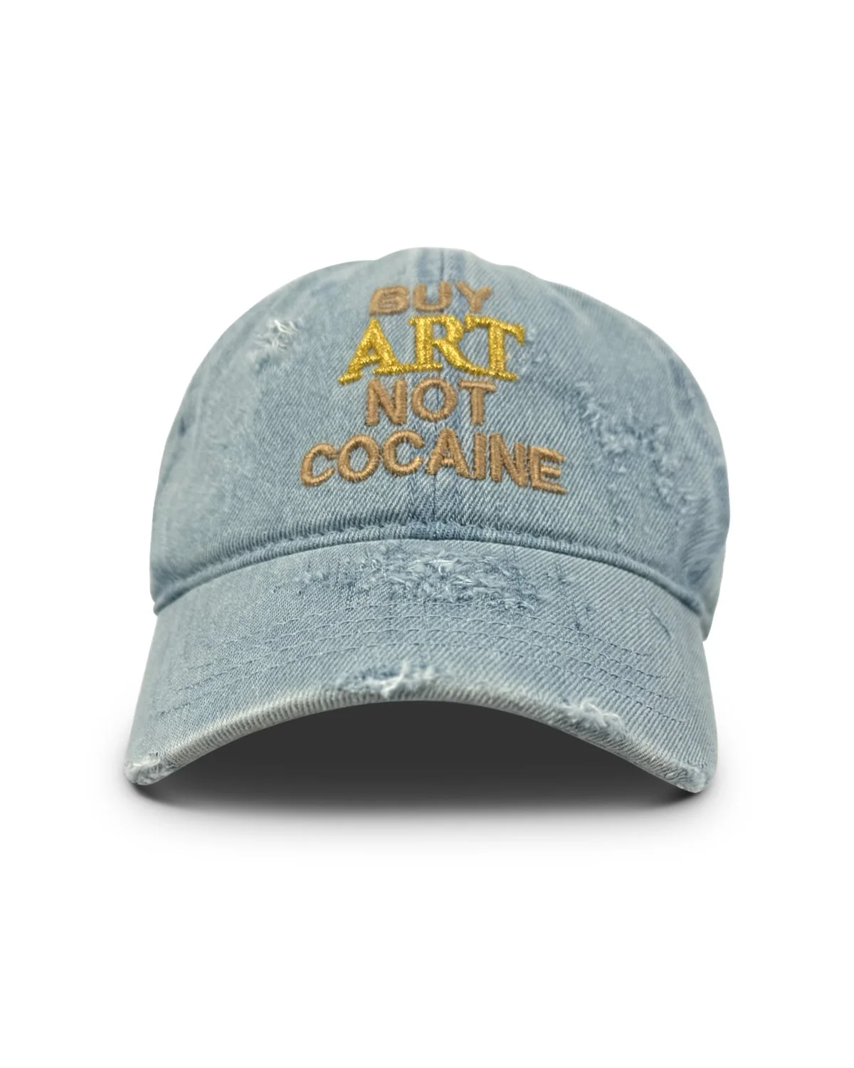 Buy Art Distressed Light Blue Denim Dad Hat