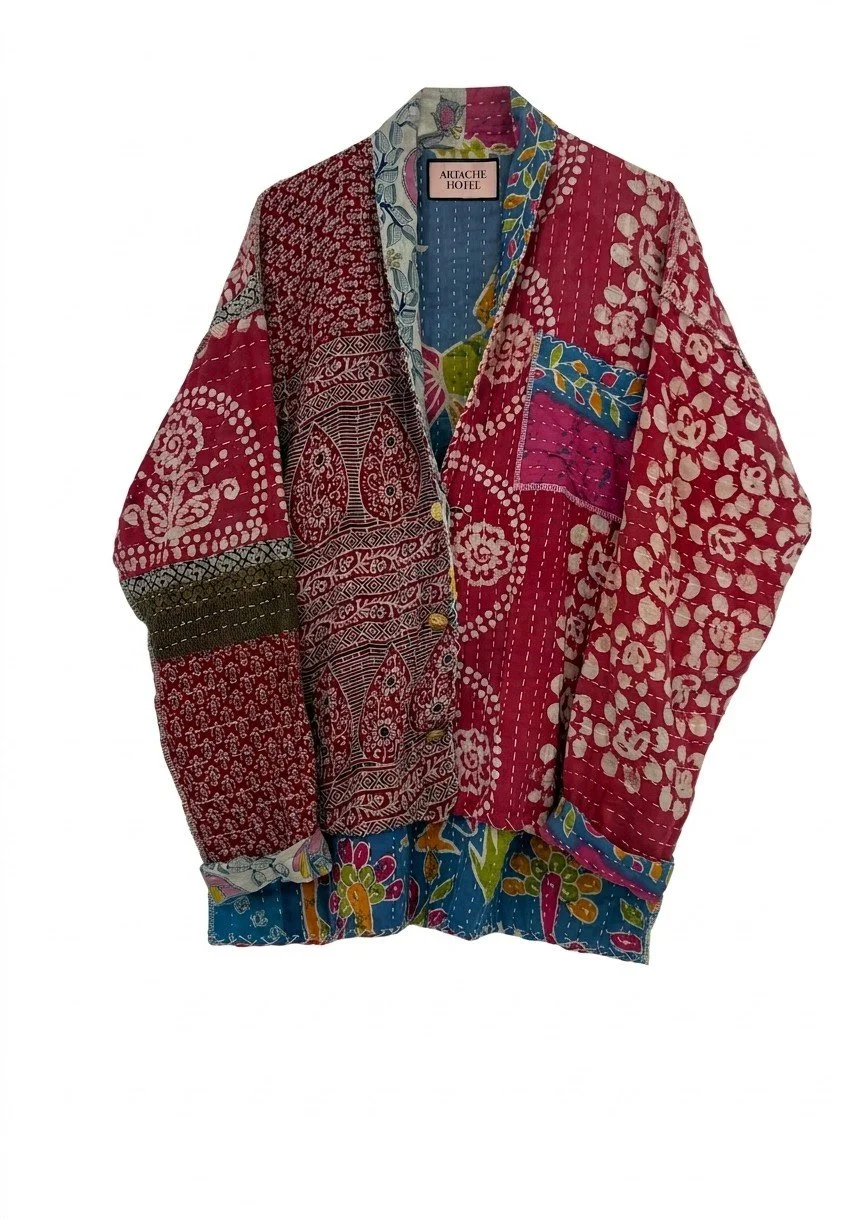 Island Dancer & Ruby Floral Reversible Long Jacket