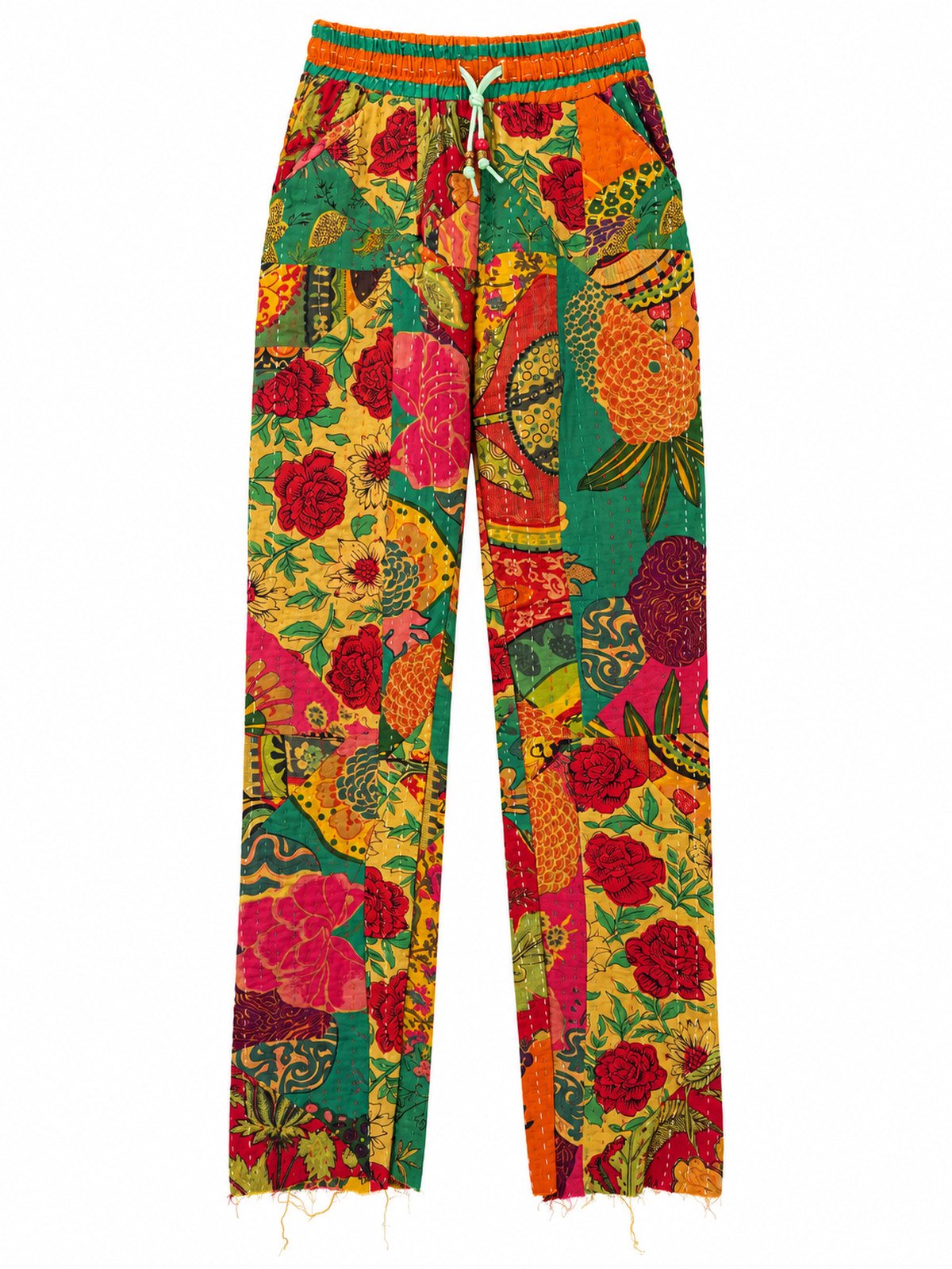 High Waisted Straight Leg Drawstring Pant 029