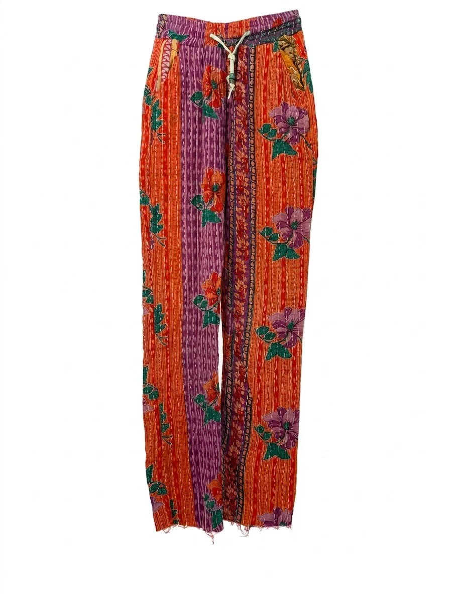 Tangerine Hibiscus High Waisted Skinny Pant
