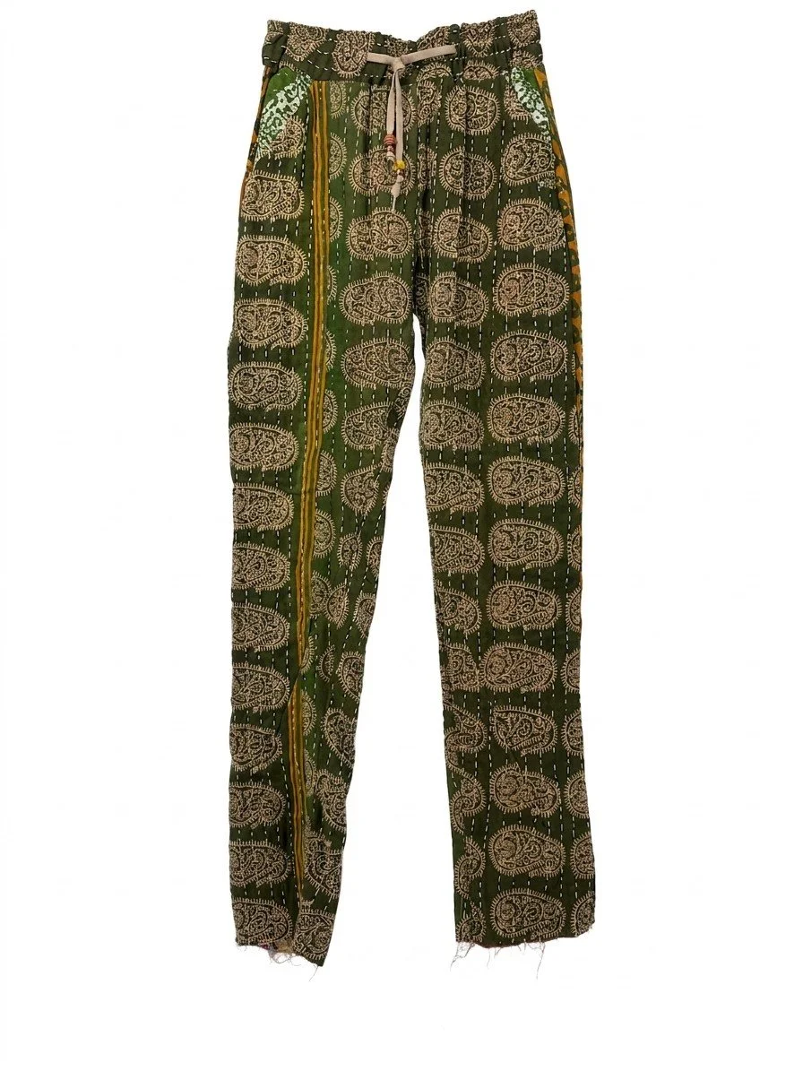 Olive Paisley High Waisted Skinny Pant