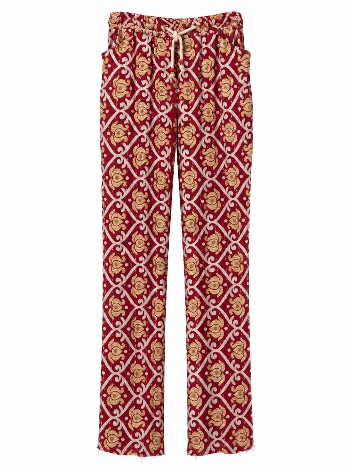 High Waisted Straight Leg Drawstring Pant 002