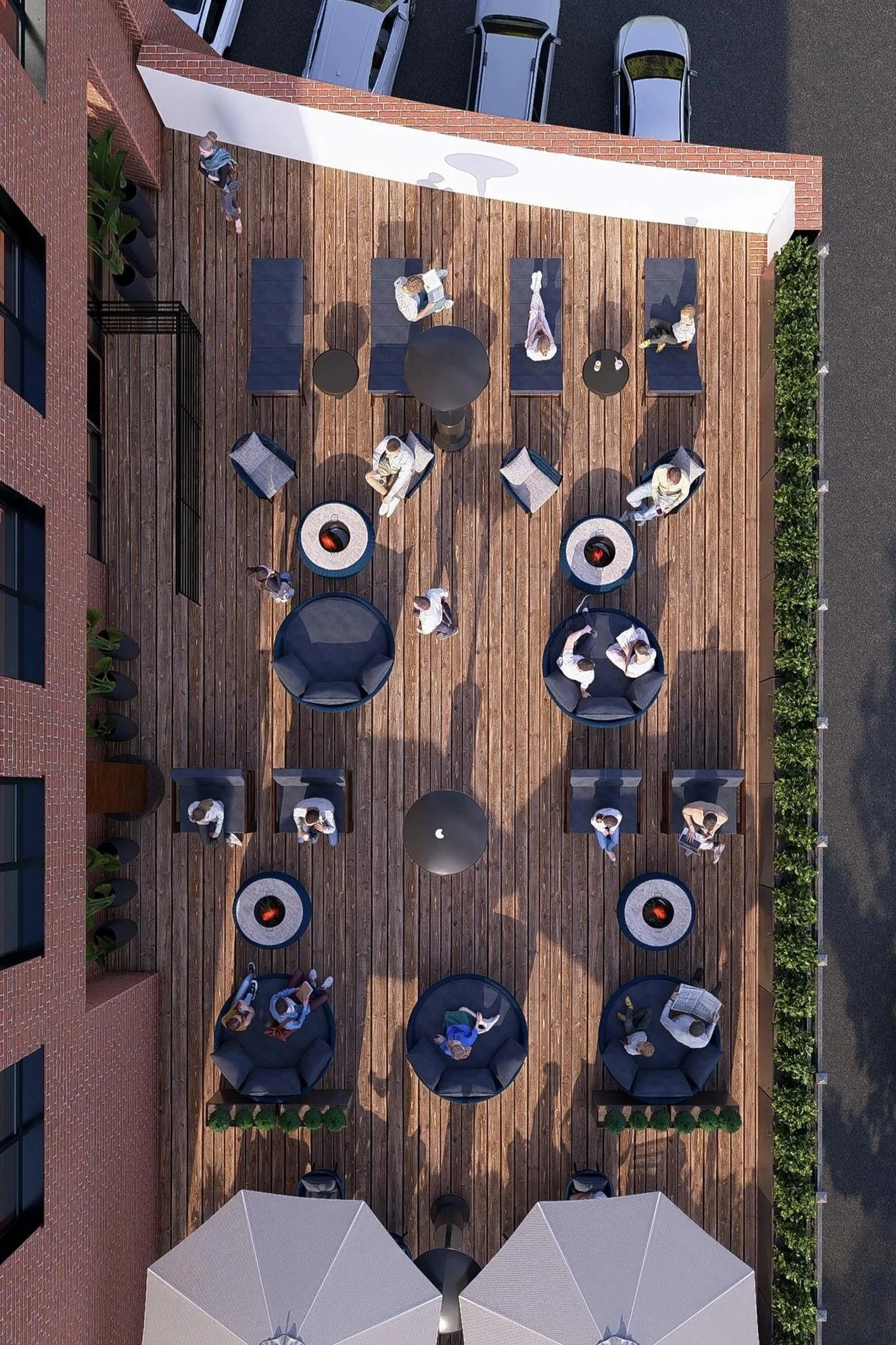 Relax on spacious resident-only deck