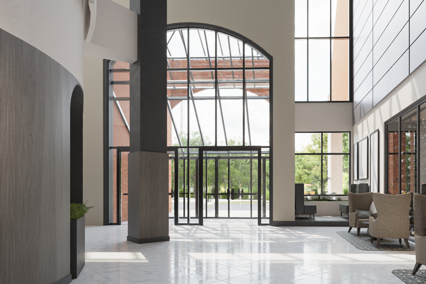 Front entryway & lobby