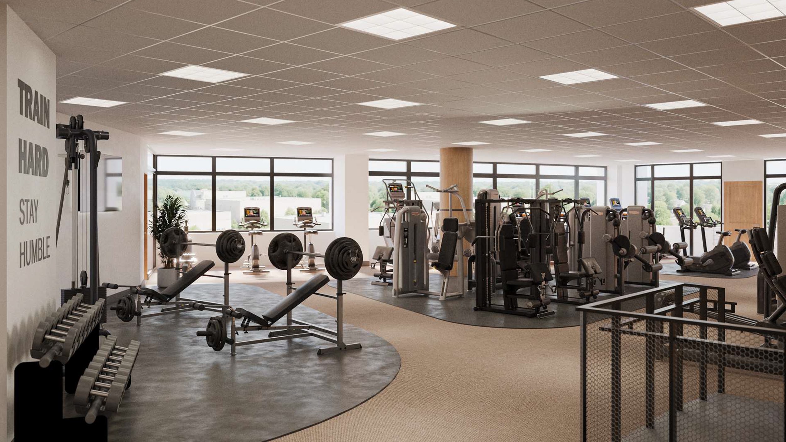 24-hour fitness center with NYC views