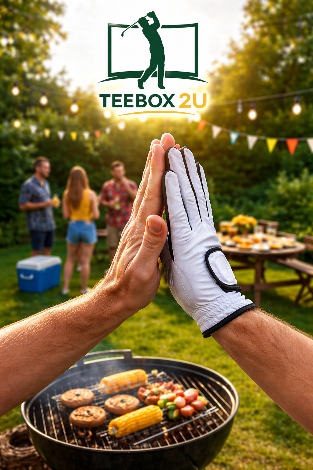 Guests enjoying TeeBox2U's mobile golf simulator at a private in Central Pennsylvania.