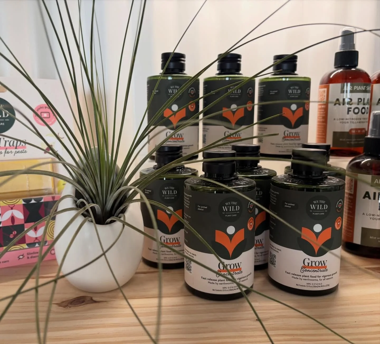 A little plant care at Peridot, you&rsquo;ll find fertilizer, gnat traps, neem oil and air plant food.  Grand Opening March 7th! 🪴