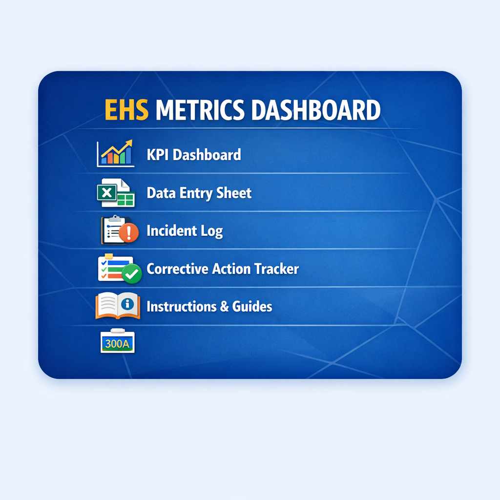 EHS Metrics Dashboard — Excel Tracker for TRIR, DART & Safety KPIs