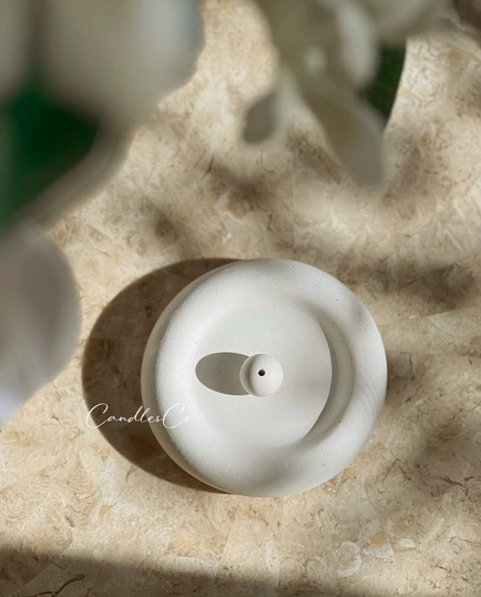 Coastal Ceramic Incense Holder – White