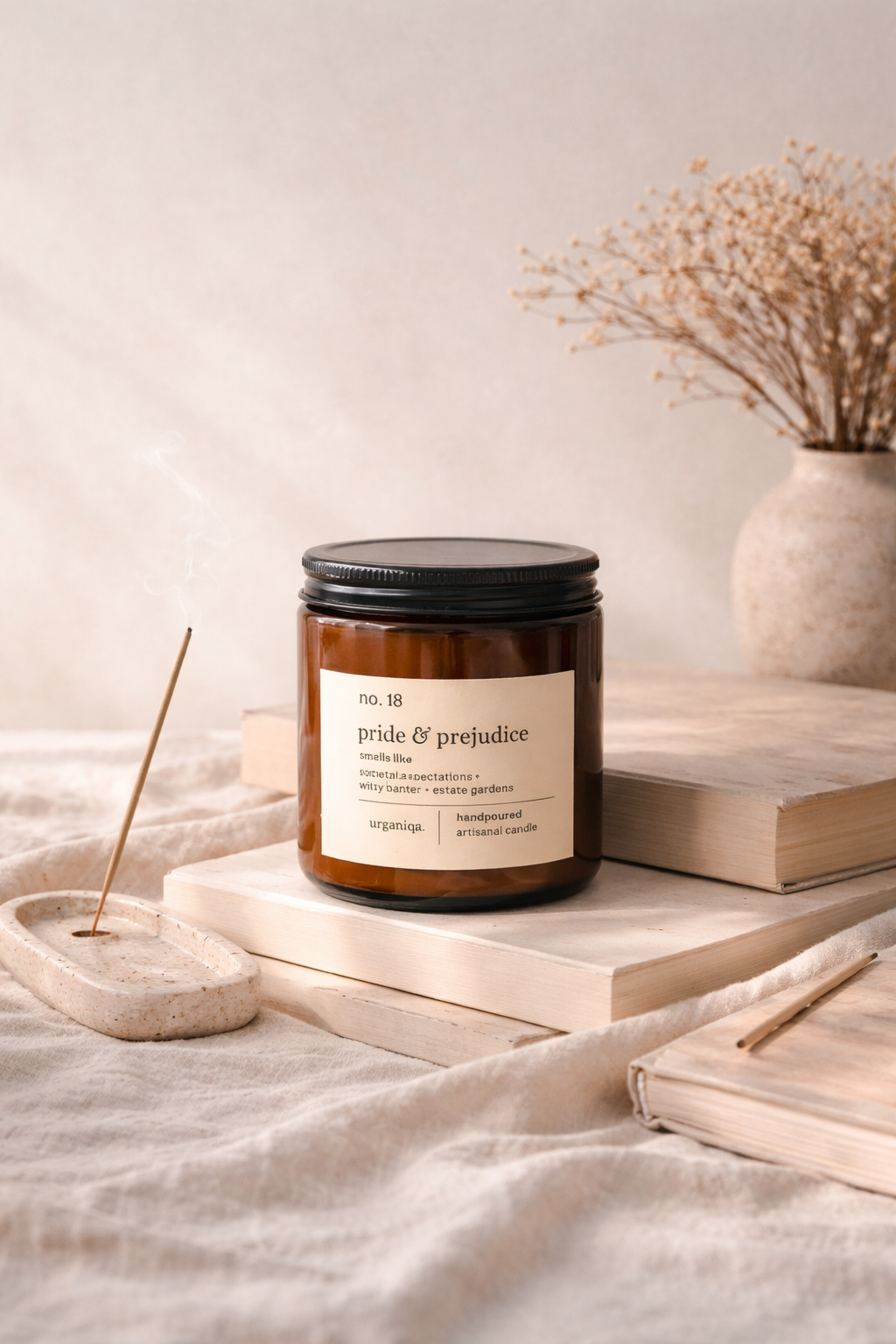 Candles and books in soft harmony.png