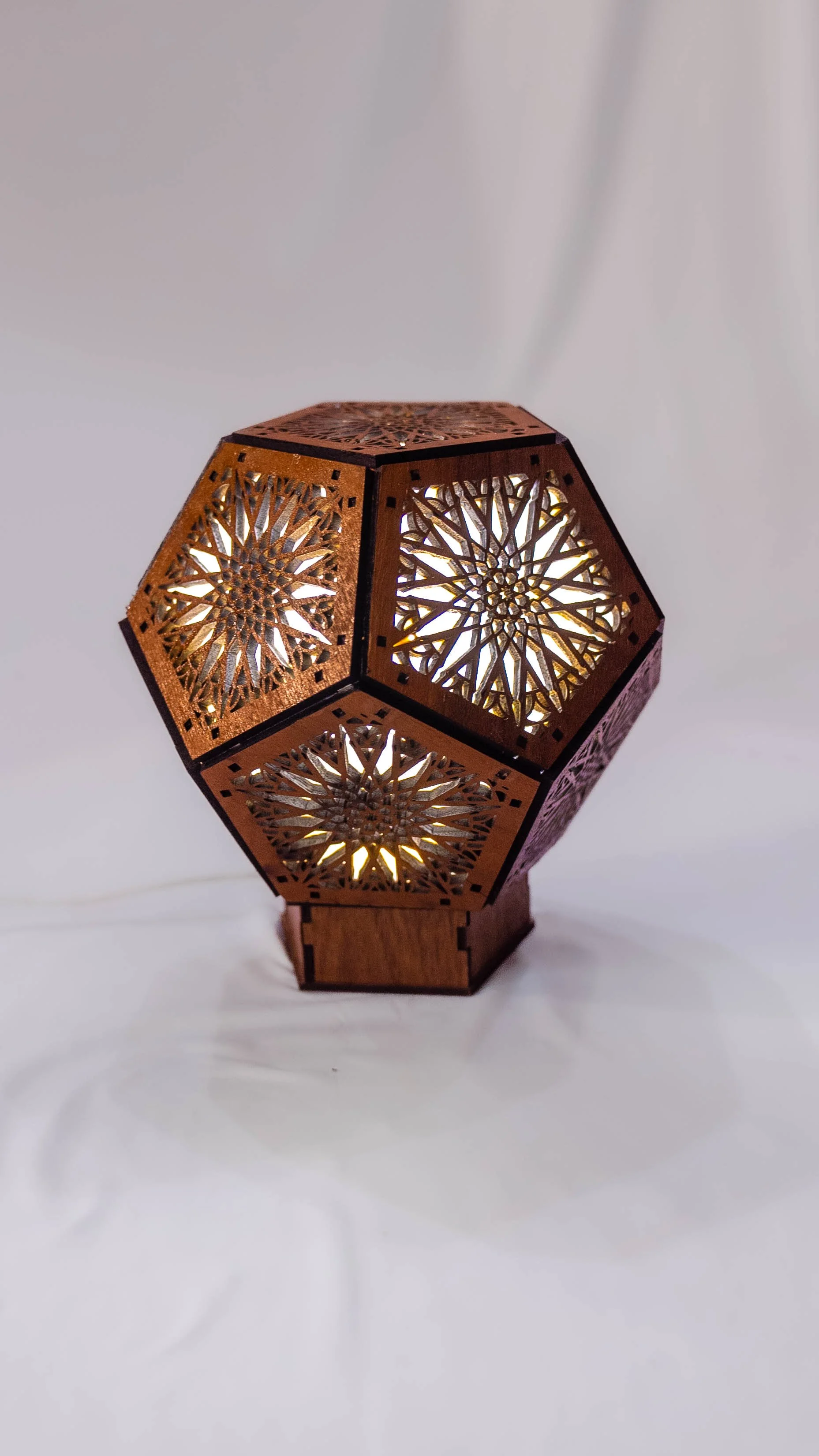 Sacred Geometry Walnut Lamp