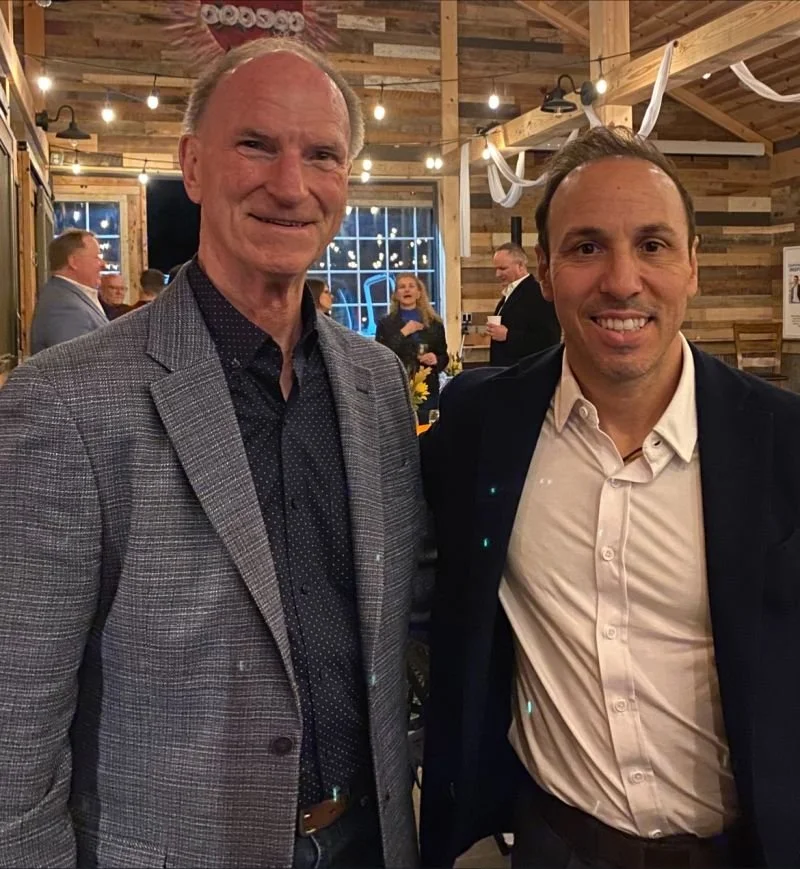 Award-winning sportscaster and founder of Mater Media, Zip Rzeppa, with Hollywood producer, Leo Severino.