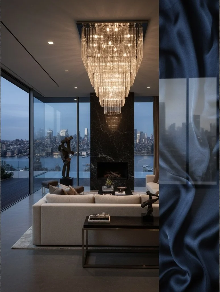 nyc view loft style interior chandelier
