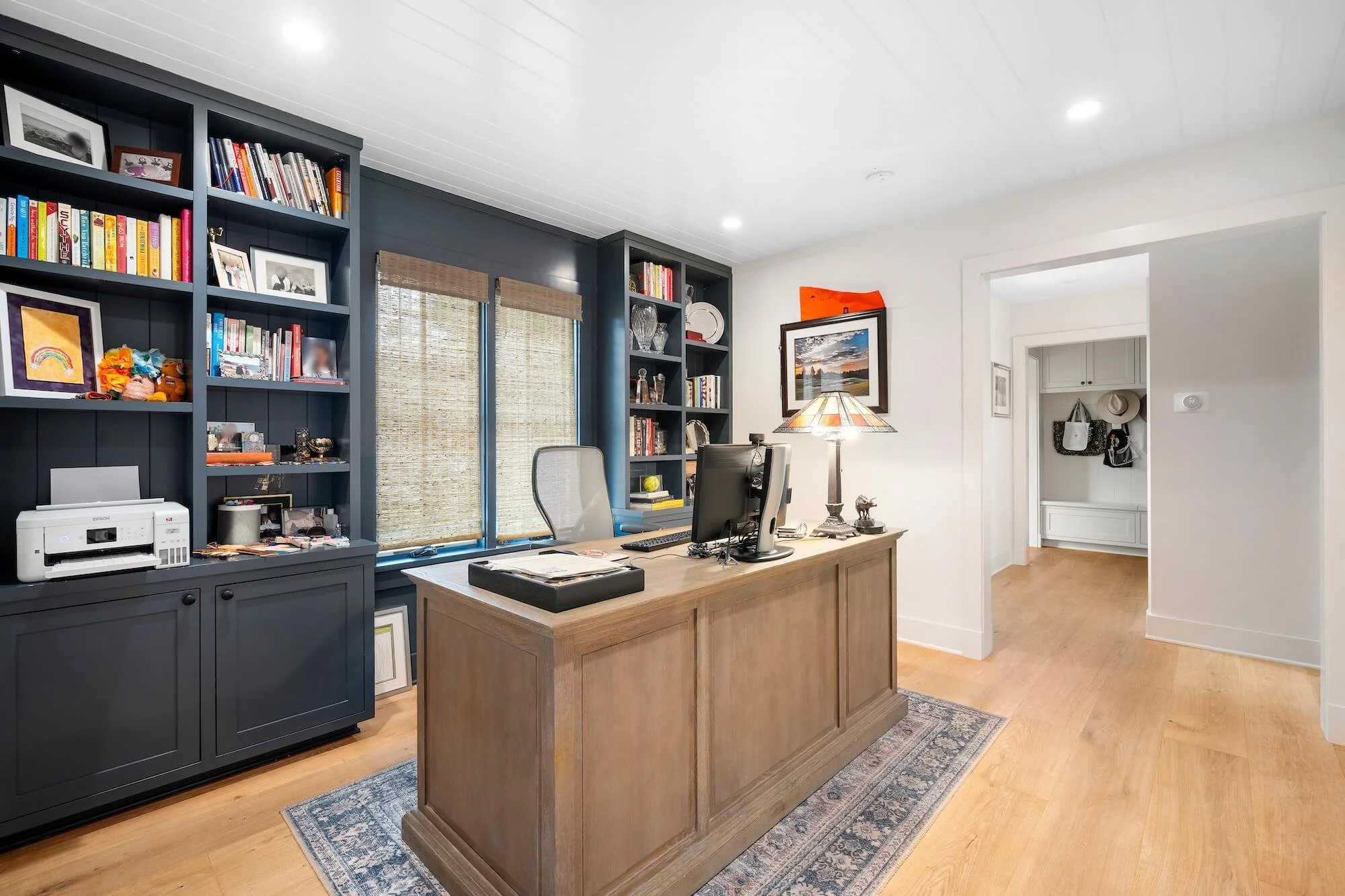 A dedicated office den integrated into the new primary wing