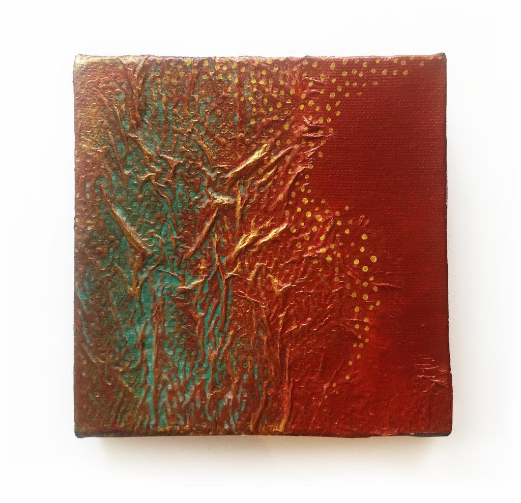 5 x 5. Paper, acrylic. 
