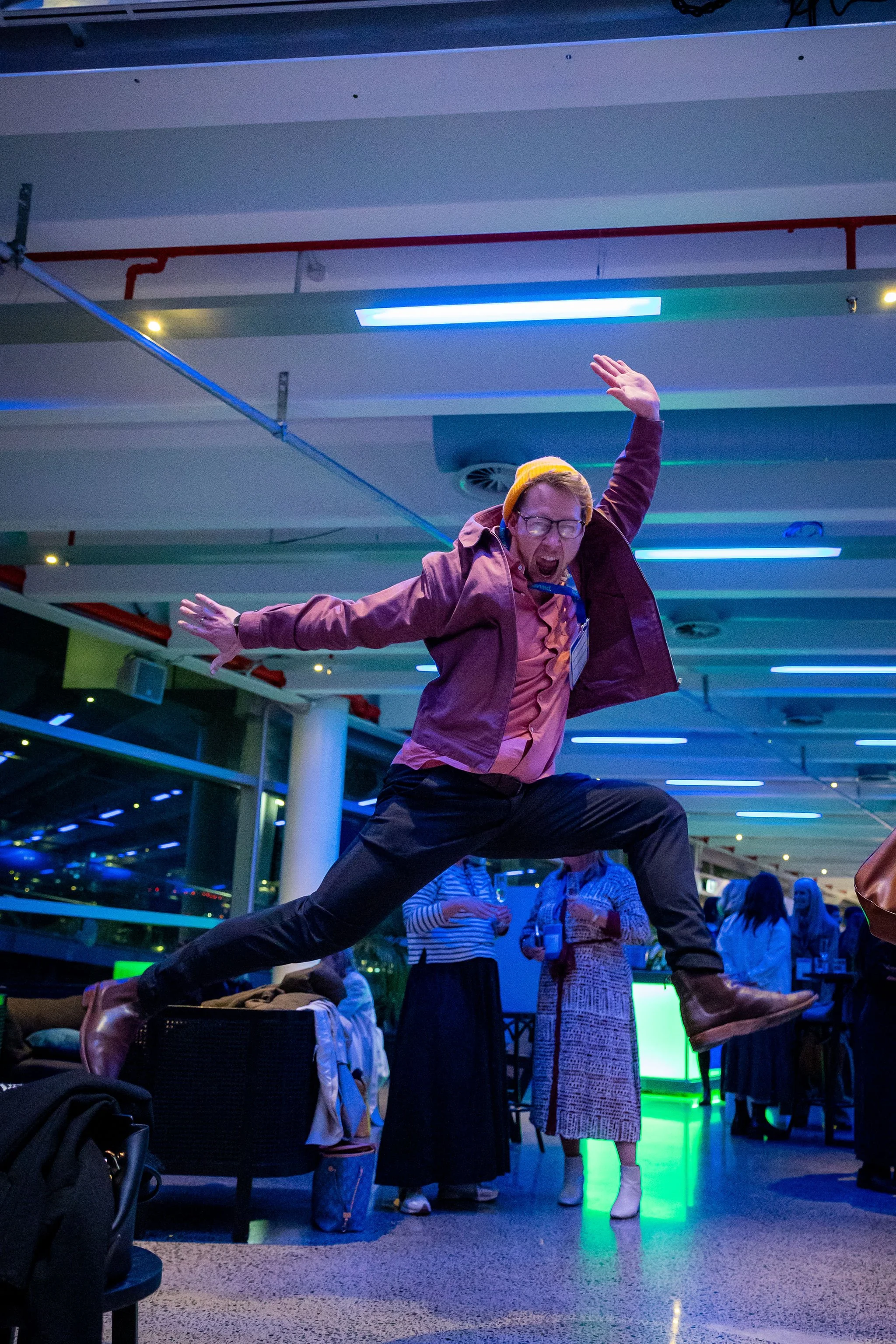 Performer dancing at a Revved event