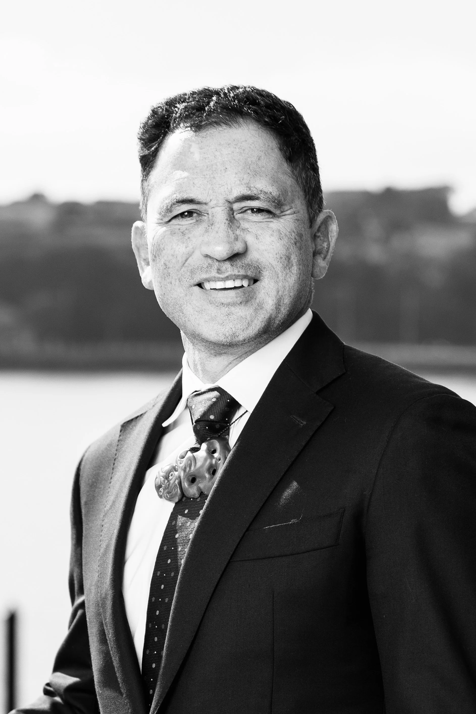 Black and white portrait of Revved speaker Renata Blair, CEO Te Rūnanga o Ngāti Whātua