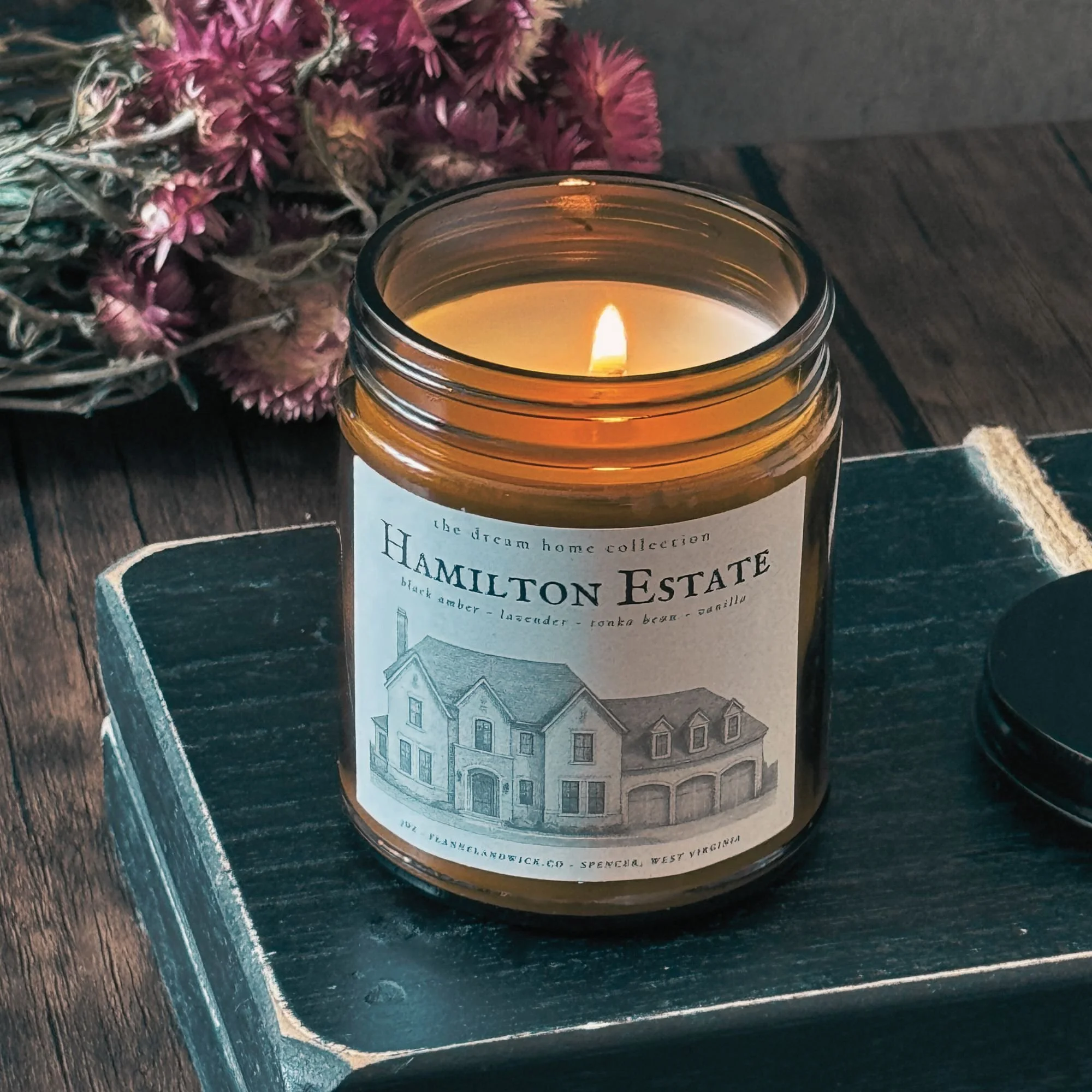 Hamilton Estate 7oz Soy Candle flannel and wick timothy p. livingston