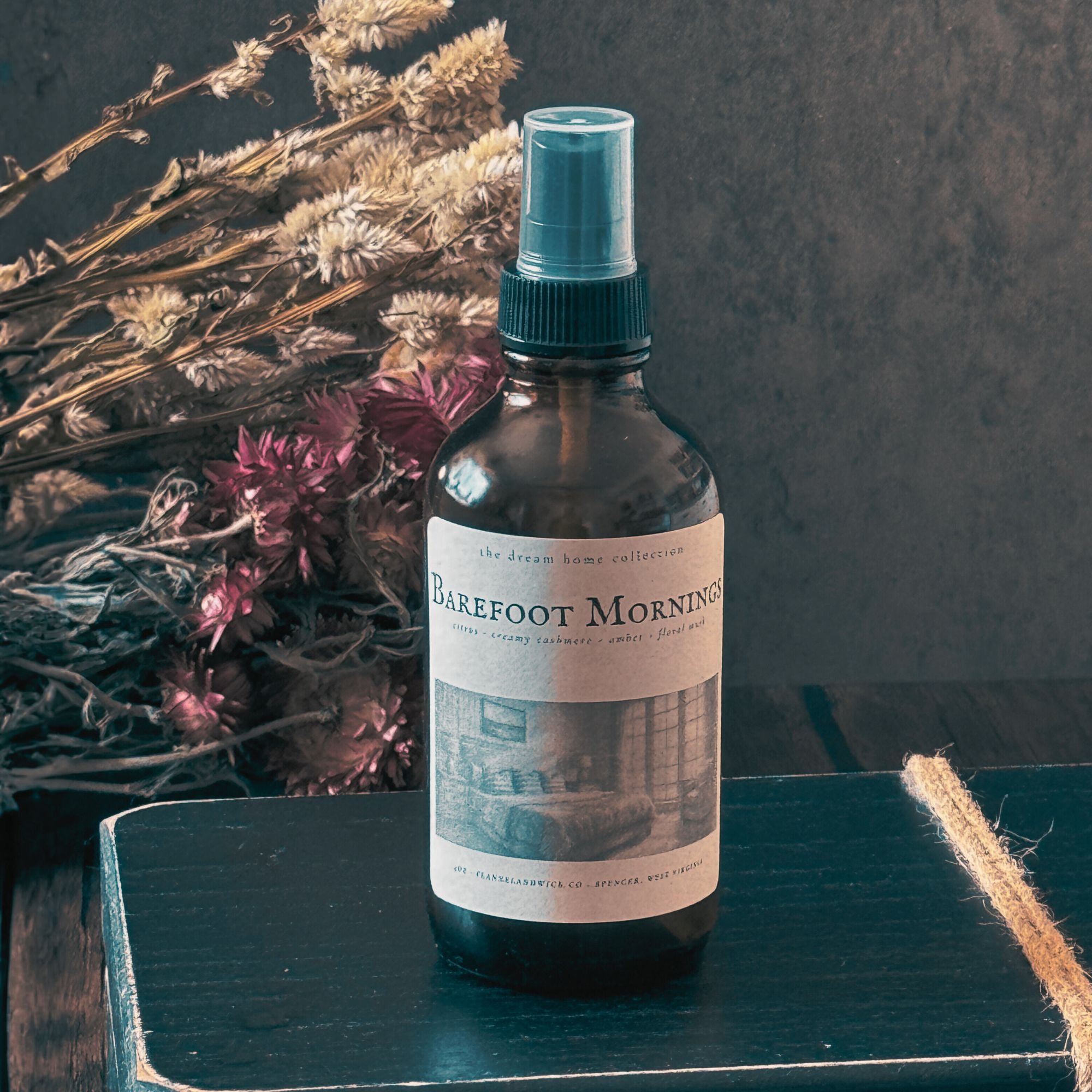 Barefoot Mornings 4oz Linen Spray flannel and wick timothy p. livingston