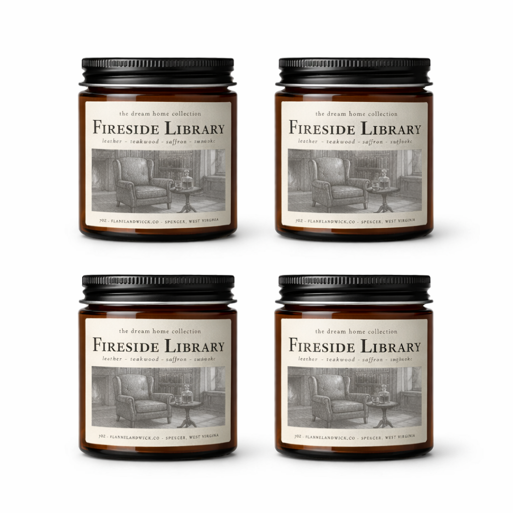 4 Pack Fireside Library 7oz Amber Jar