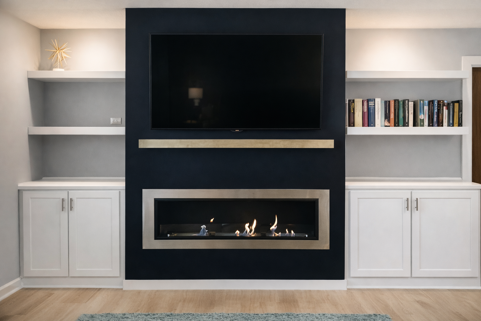 Modern living room with navy accents.png