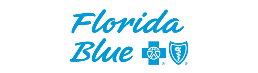 Text reading 'Florida Blue' with a medical cross and a shield logo.