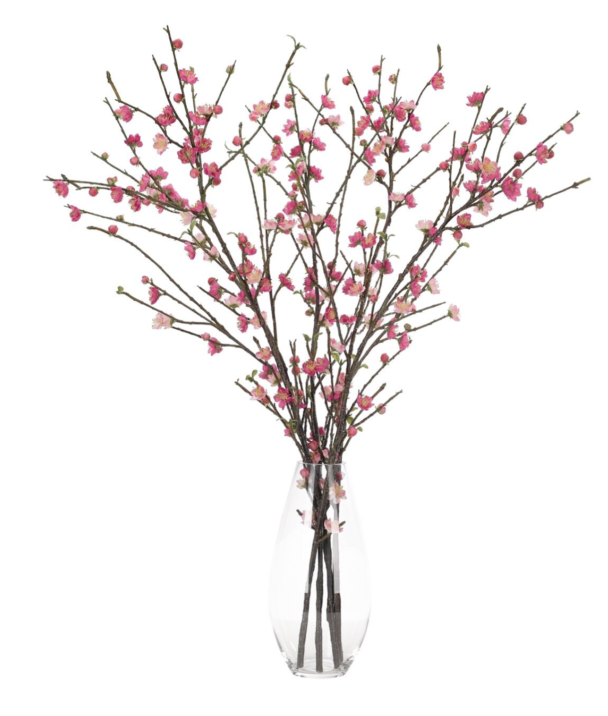 Pink Cherry Blossom Faux Drop In Bouquet in Glass