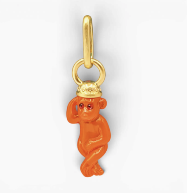 Orange Monkey Charm
