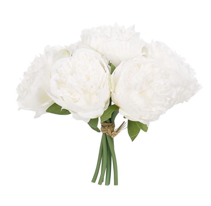 White Peony Silk Drop In Bouquet
