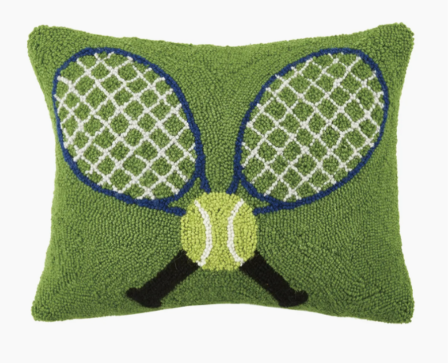 Crossed Tennis Racquets Hook Pillow