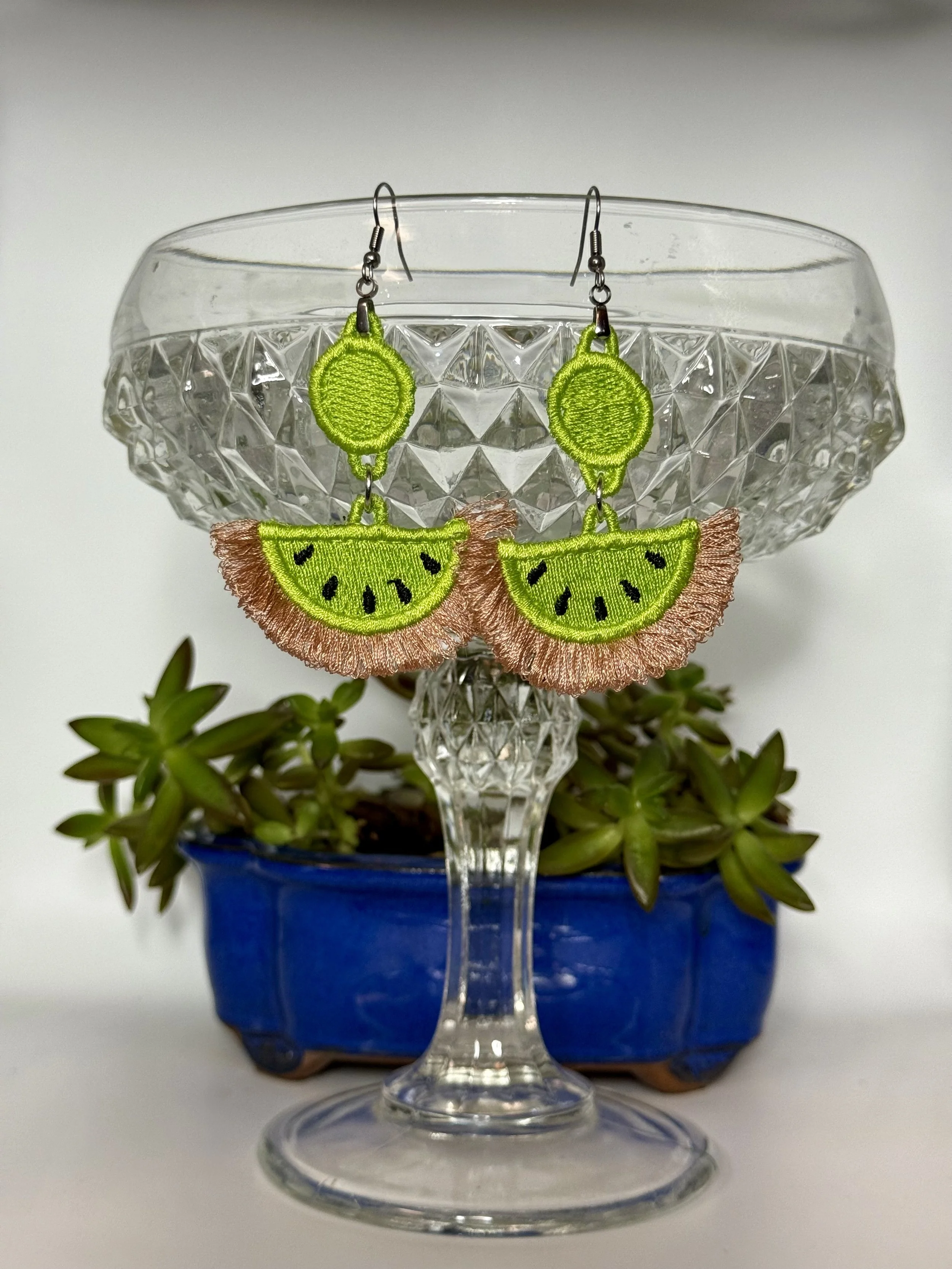Kiwi Fringe Free-Standing Lace Earrings