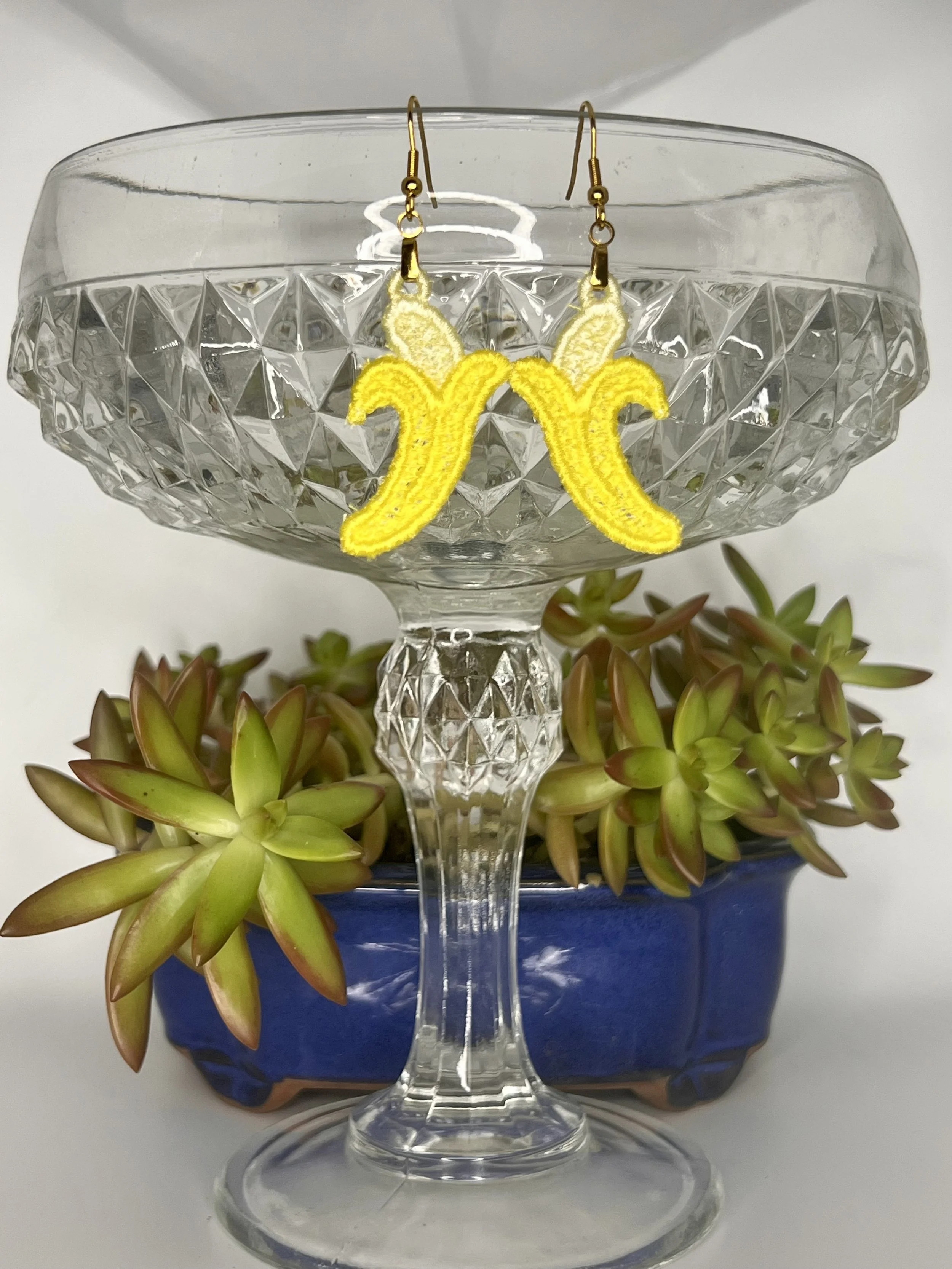 Banana Free-Standing Lace Earrings