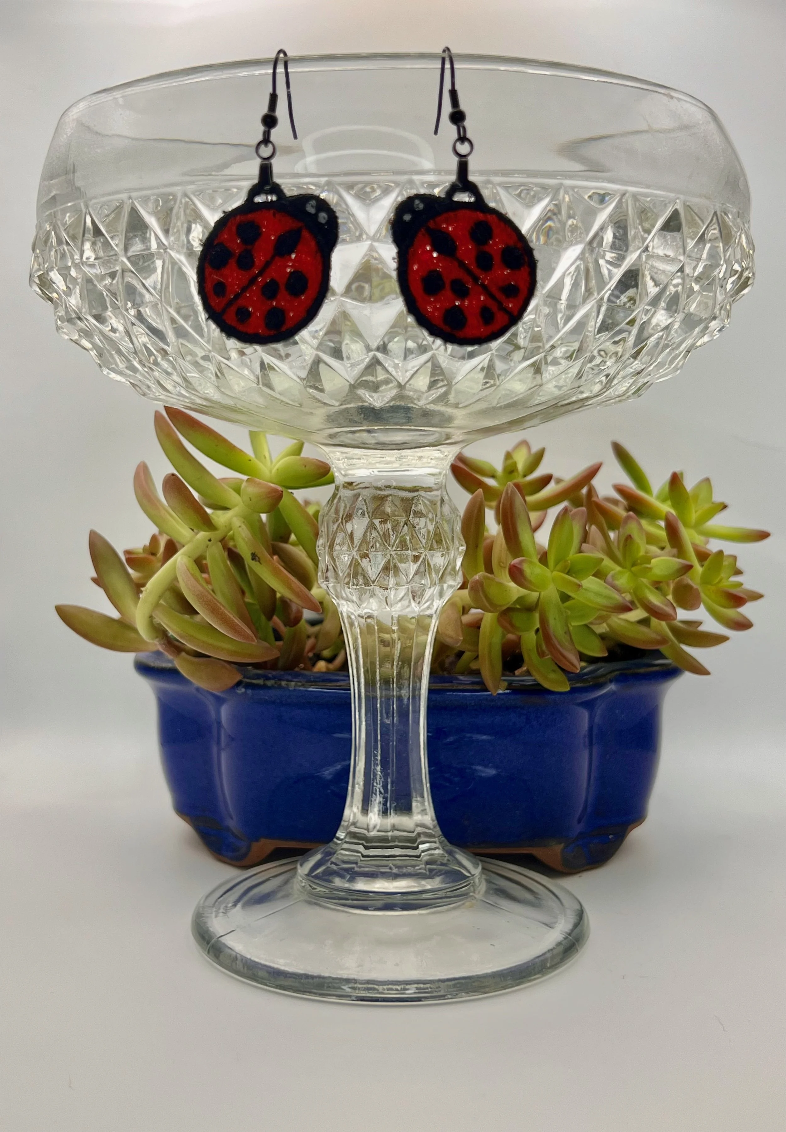 Ladybug Free-Standing Lace (FSL) Earrings | Whimsical Nature Jewelry