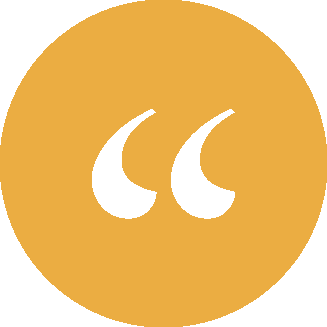 Orange background with black quotation marks