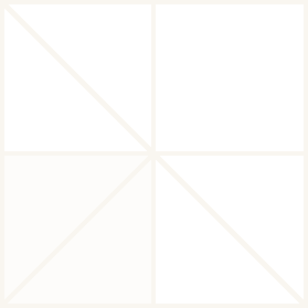 A black square with a white diagonal line dividing it into two triangles, and a white horizontal line crossing the middle, creating four smaller sections.