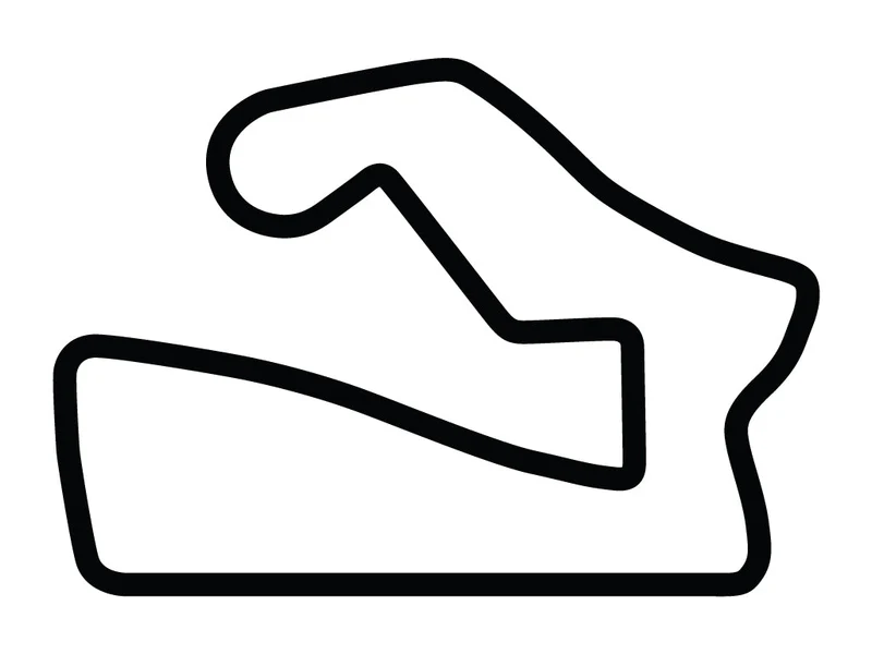 Track outline for Road America race track.