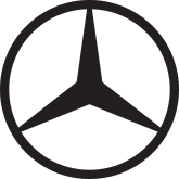 Mercedes-Benz logo on a black background.