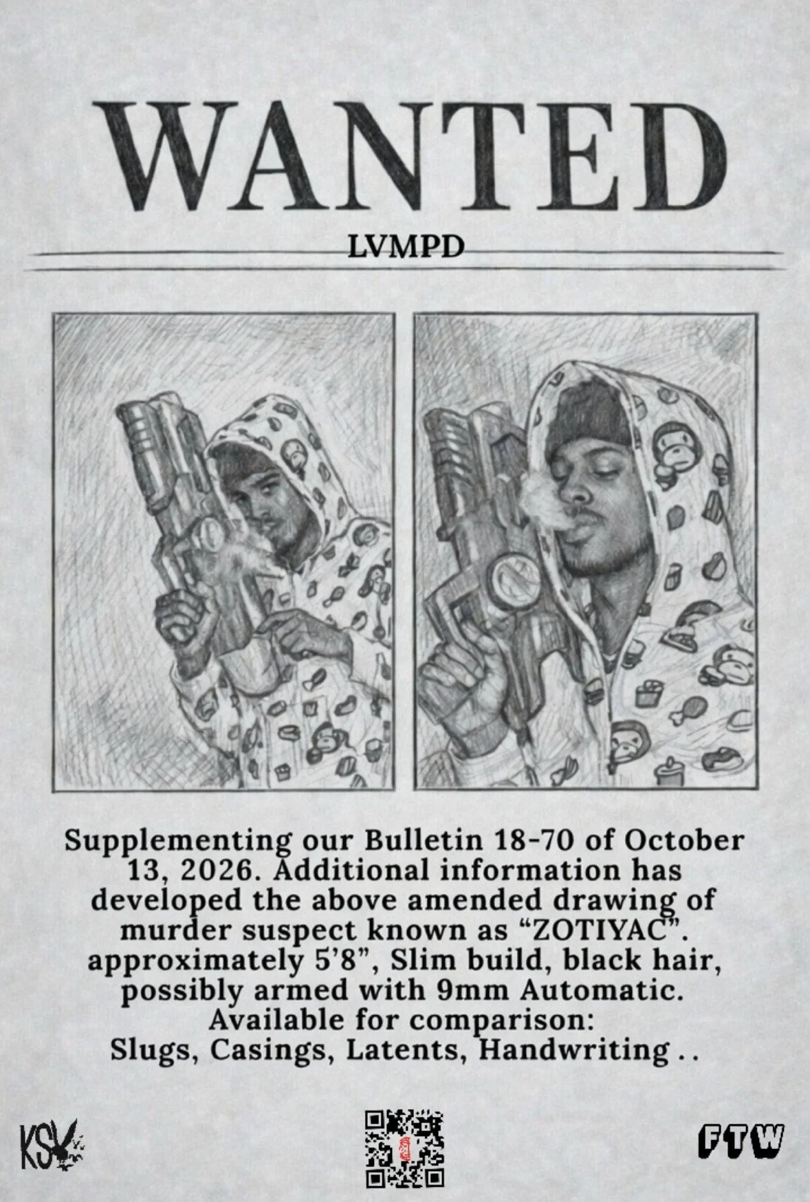 ARTIFACT 001 - "ZOTIYAC - WANTED" POSTER