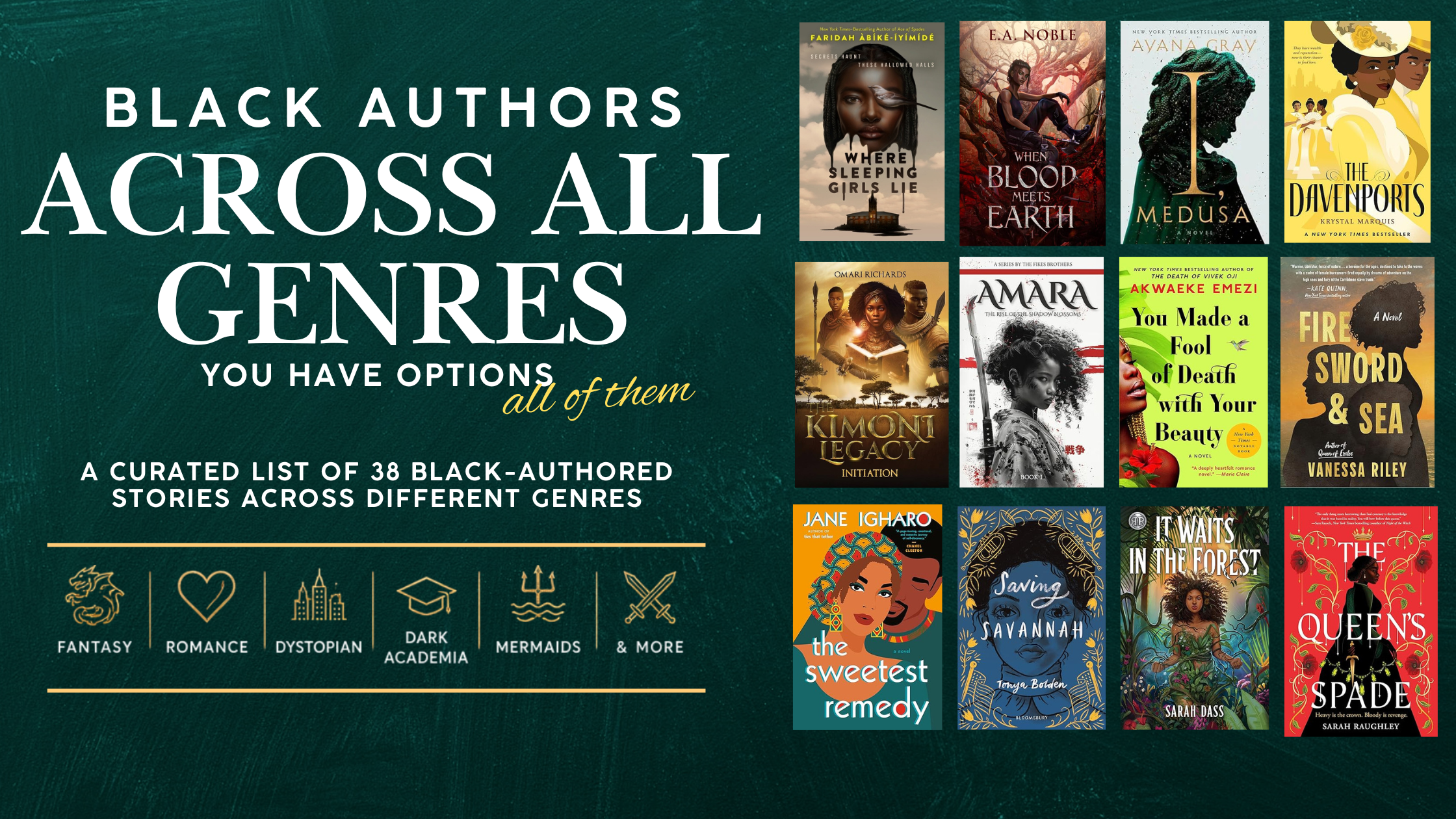 Black authors are writing across every genre and yes, you have options