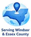 Map of the Canada highlighting Windsor and Essex County