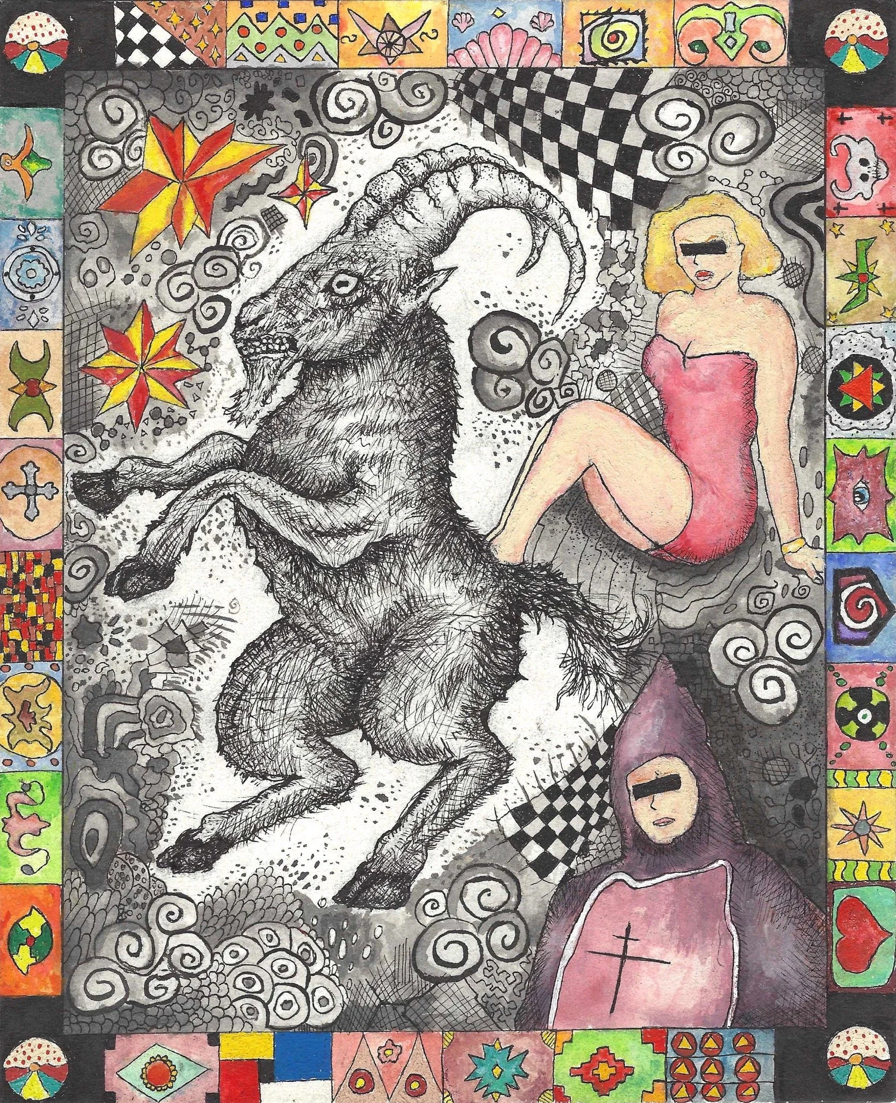 Sin - Gouache and Ink on watercolor paper