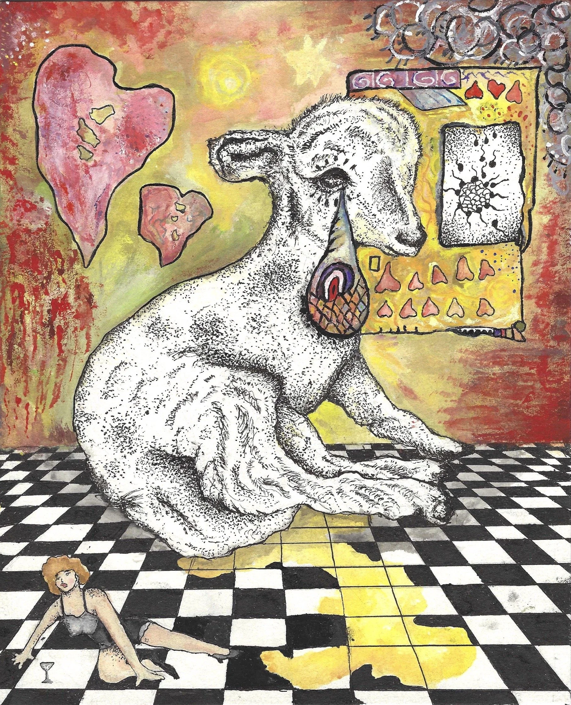 Goodbye to Innocence - Gouache and Ink on watercolor paper
