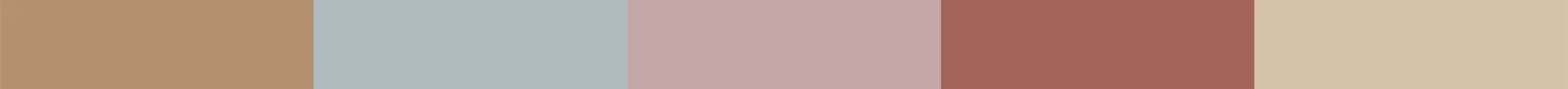 A row of five color swatches in shades of brown, blue, pink, red, and beige.