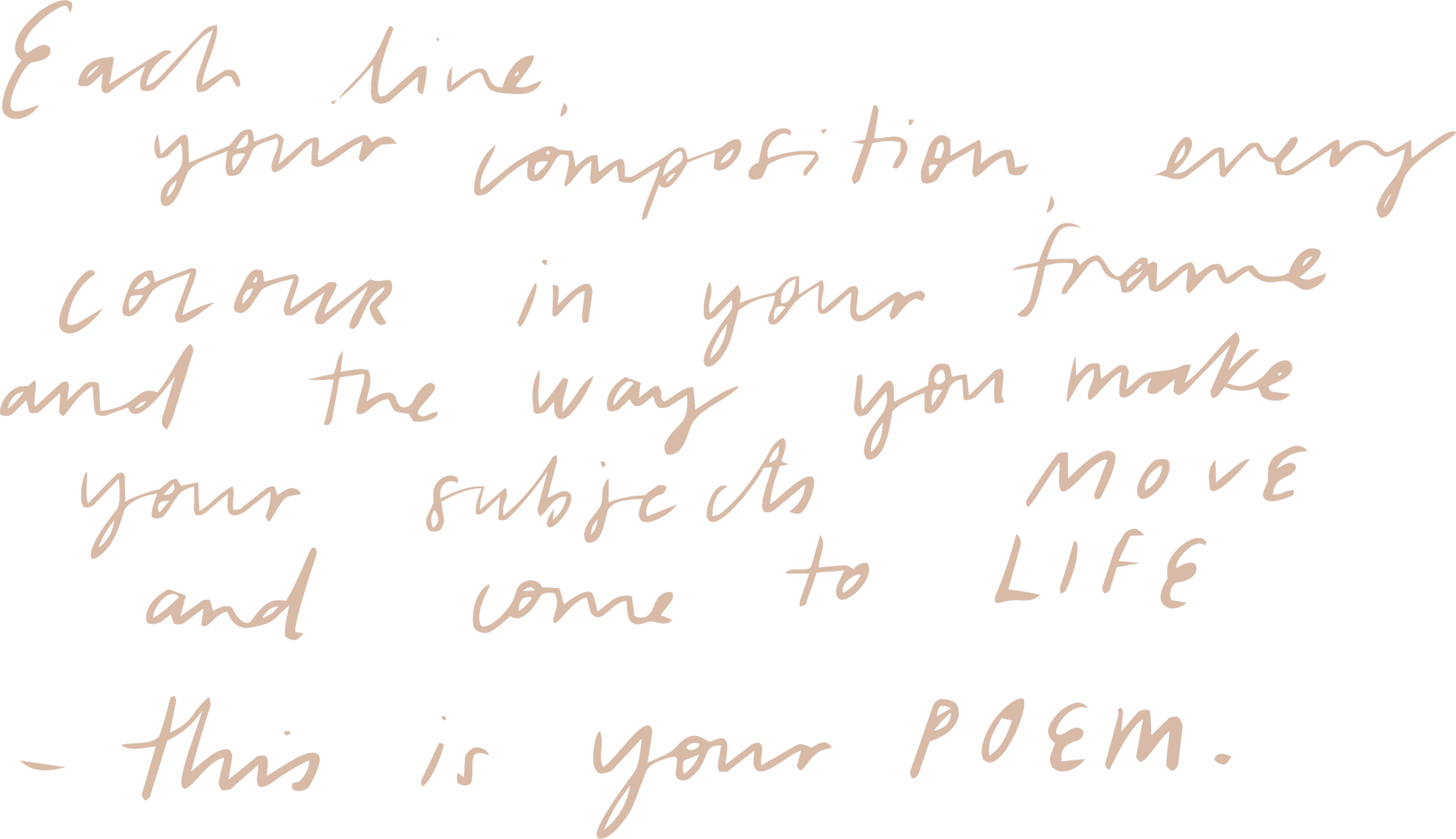 Handwritten script quote