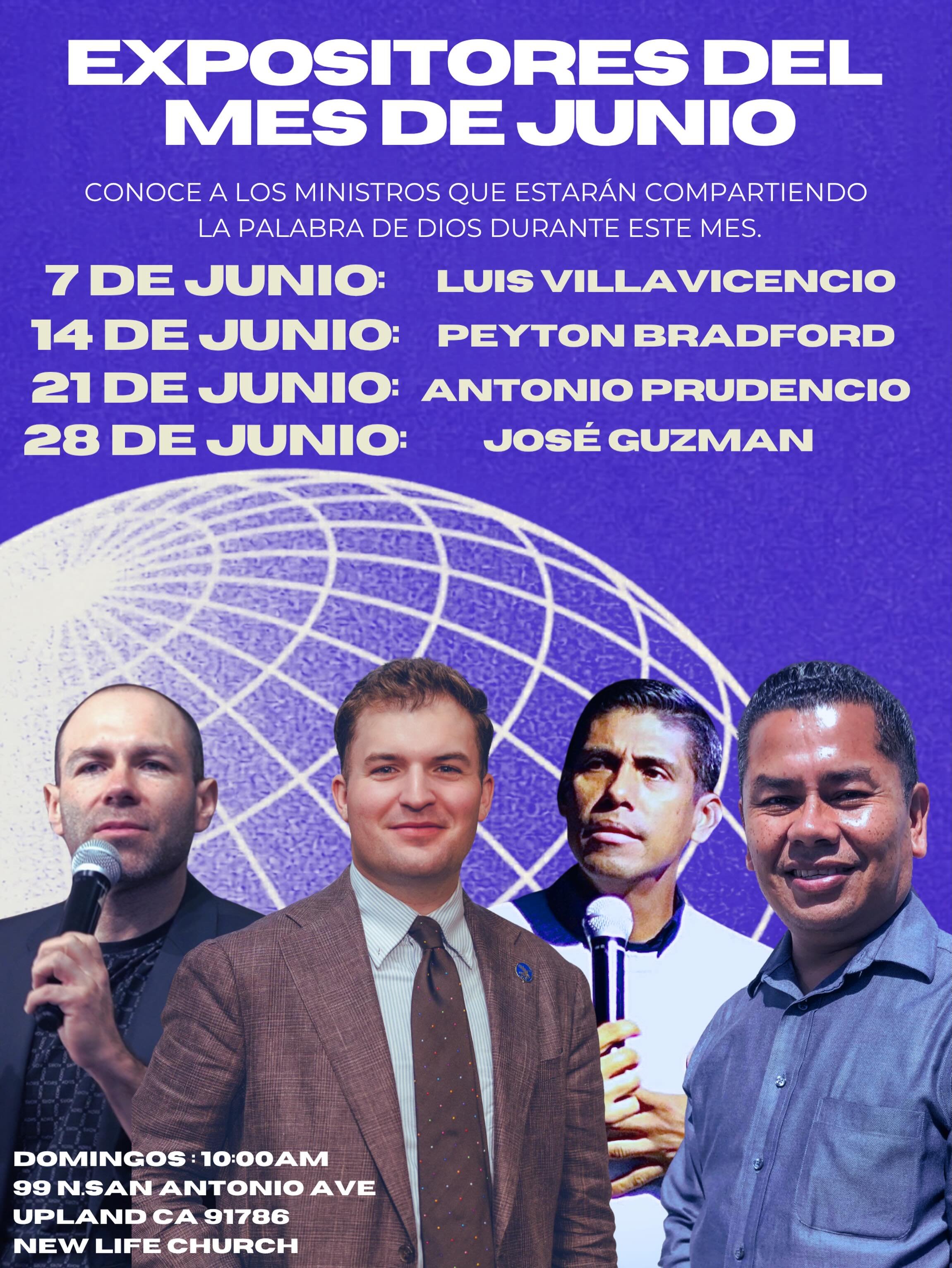 Conoce a nuestros expositores del mes de junio.
&iexcl;Cada domingo, una nueva palabra! 
Servicios empezar&aacute;n a las 10AM🔥