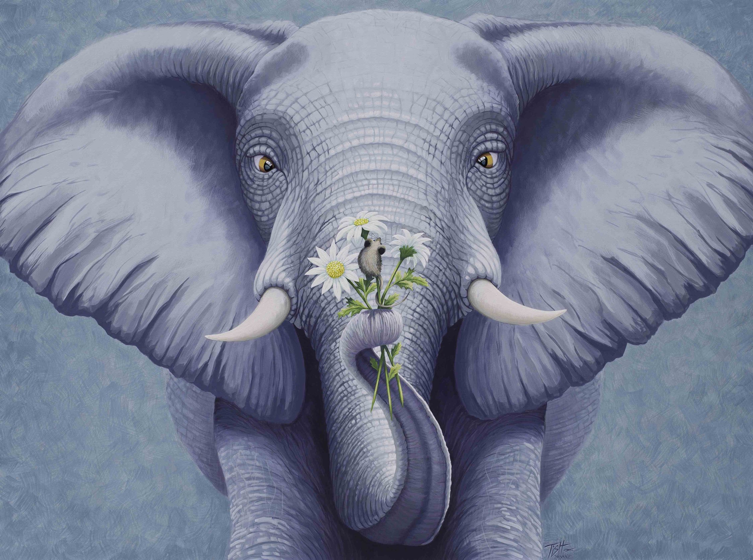 Flowers for Who? Elephant.........   SOLD