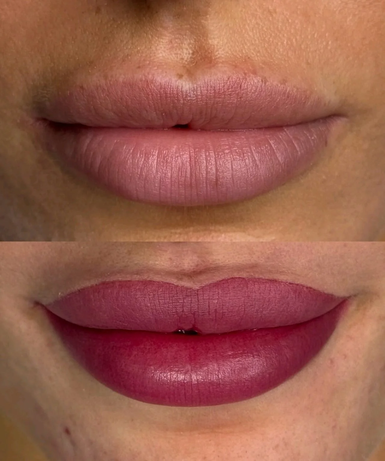 Probably one of my favourite lips of all time! 

My client wanted deep, dark and saturated 🫡🤩 

I chose 5 colours to create a deep mauve berry but after the first pass I found it too cool toned. So I just changed to pucker berry by ever after ink! 