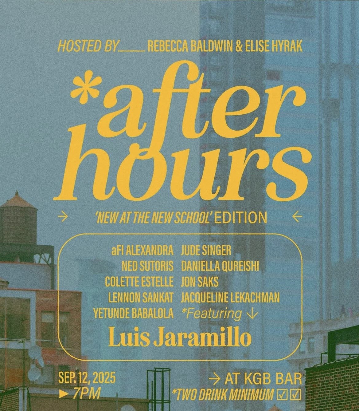 Flyer for The New School After Hours, fall 2025.