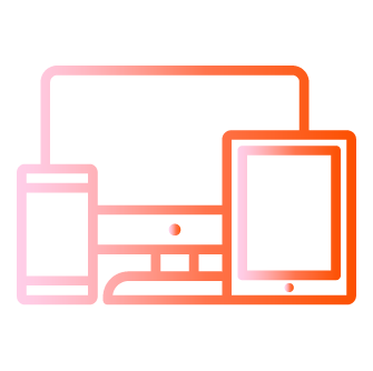 Stylized graphic of an orange and pink gradient box with a small flag on top, and a smaller pink block to the right.