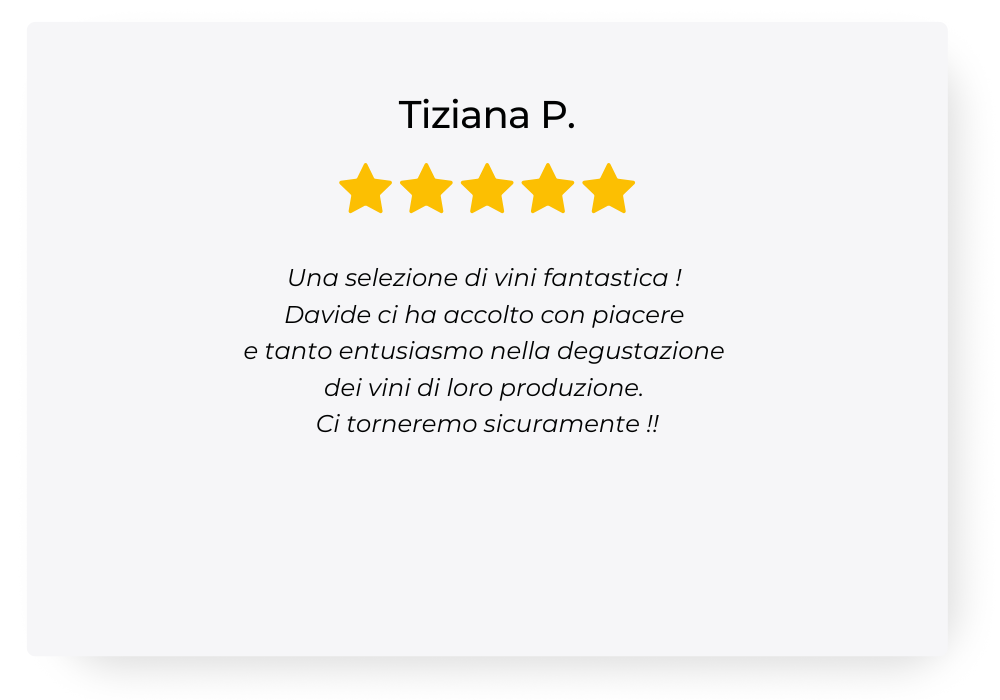 Abbiamo fatto questa magnifica esperienza di degustazione vini, con tagliere. Fabio è stato gentilissimo e soprattutto molto professionale. I vini erano uno più buono dell'altro soprattutto il pas (2).png